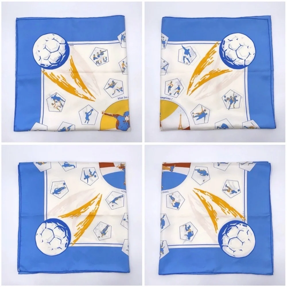 HERMES Limited Edition Rare World Cup Carre 90 “Vive Les Champions!” Silk Scarf